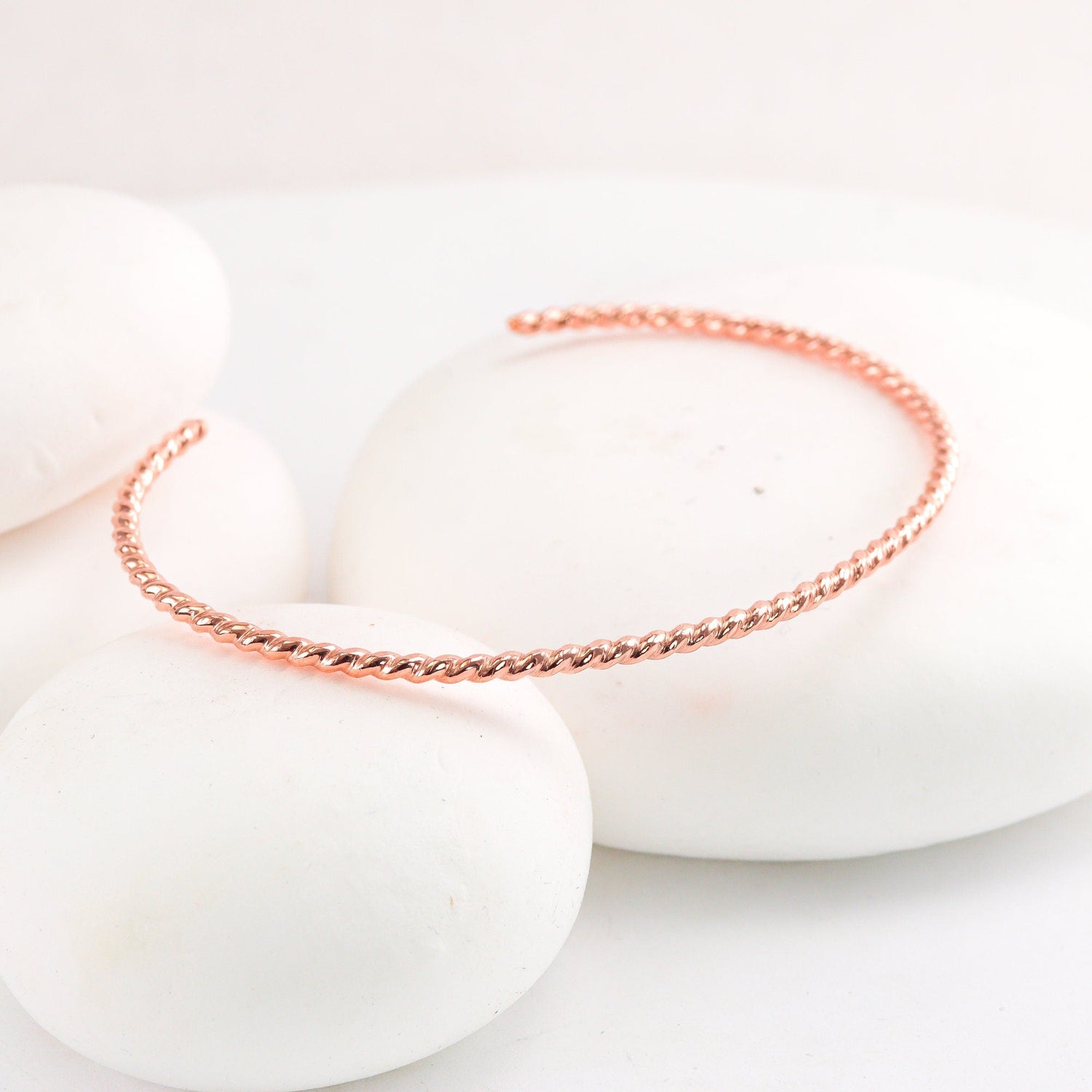 Twisted Rose Gold Rope Cuff