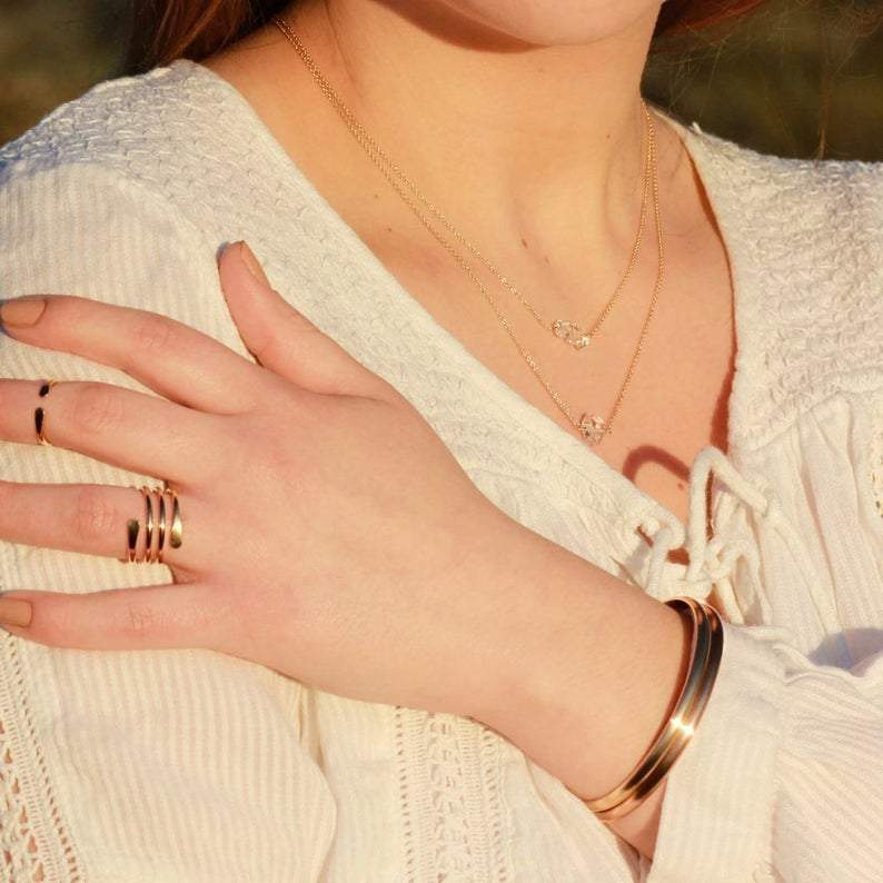 Wide Rose Gold Heart Cuff Bracelet