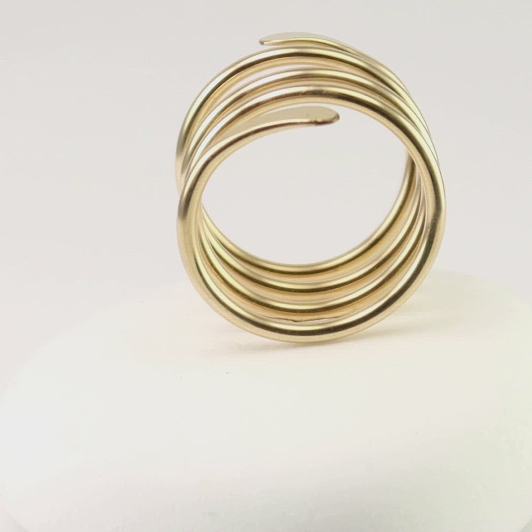 Diamond Spiral Ring / 14K 18K Gold Spiral Ring / Two Stone Ring / All  Around Diamond Ring / Spiral Engagement Ring / Wrap Diamond Ring