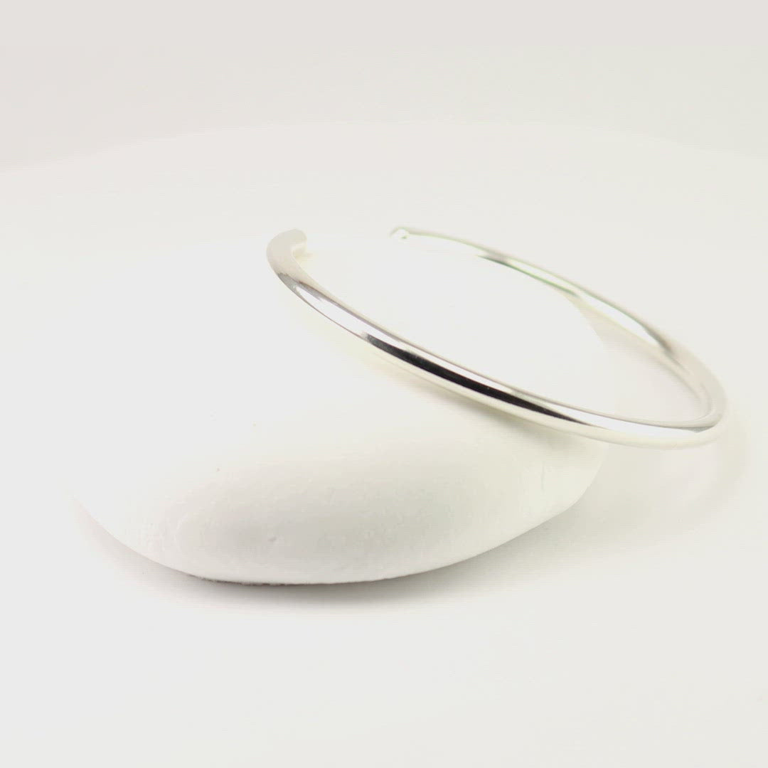 Smooth Wide Silver Cuff Bracelet