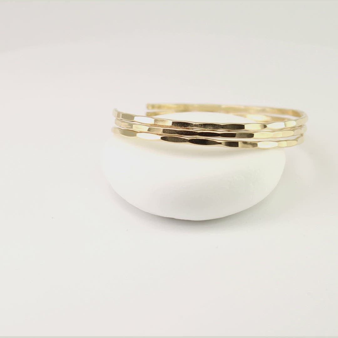 GOLD HAMMERED CUFF BRACELET - Panacea Jewelry