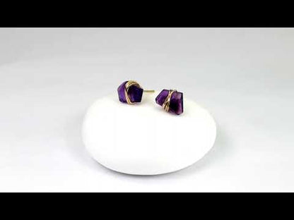 Amethyst Crystal Stud Earrings